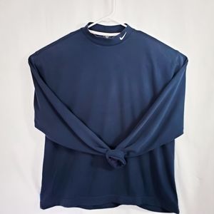Nike Dri-Fit Mock Turtleneck Golf Polo L Blue